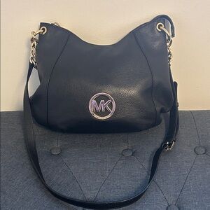 Michael Kors Black crossbody Bag with Gold Accents